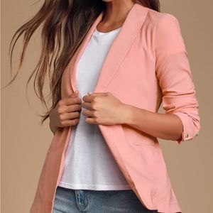 Lulu’s Colina Pink Mauve Belted Blazer - Size Small